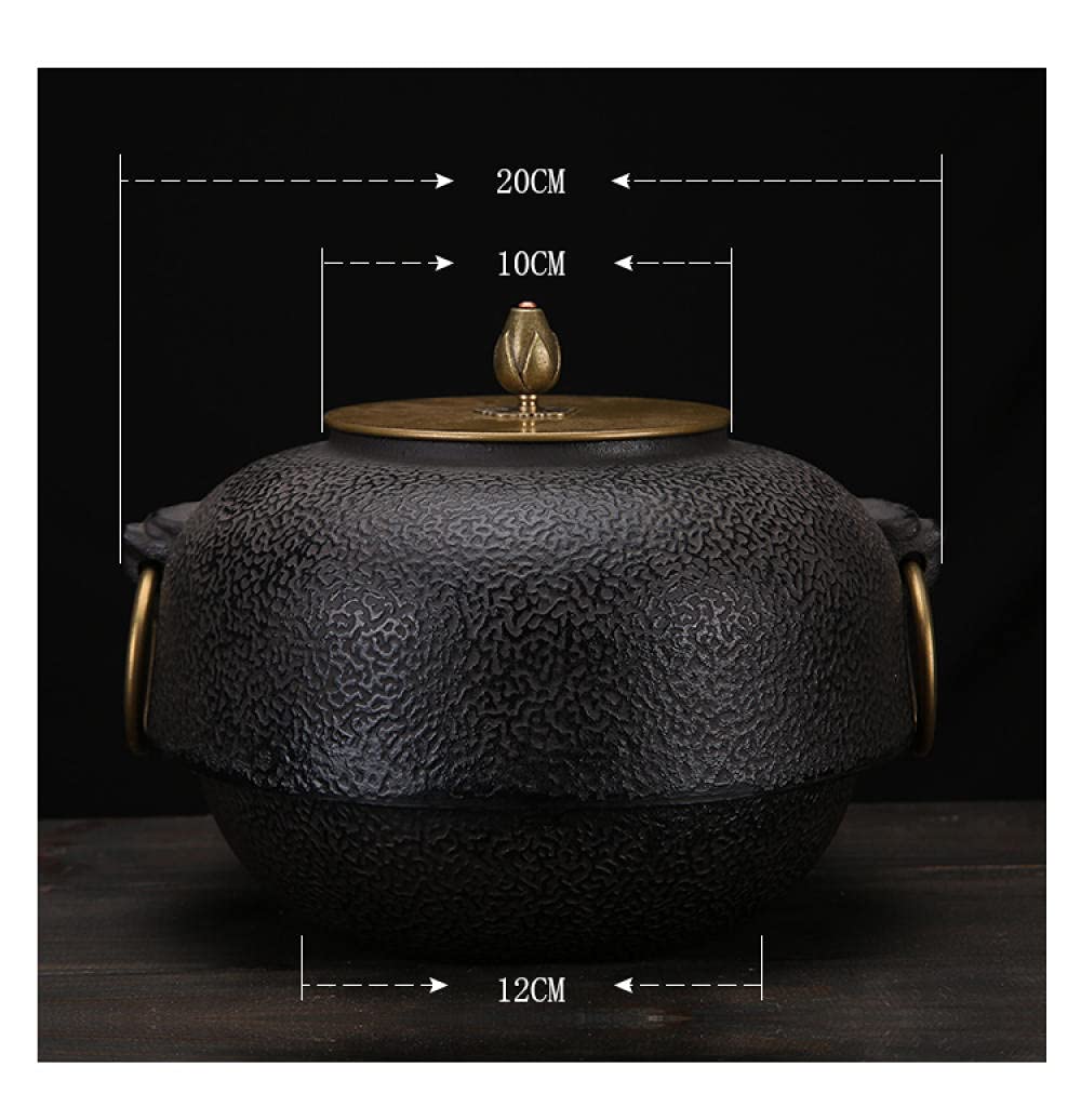 Amazon.co.jp : 大炊き茶 鋳鉄 炭火炉 炭火炉 鉄鍋 茶釜 風釜 鬼面 
