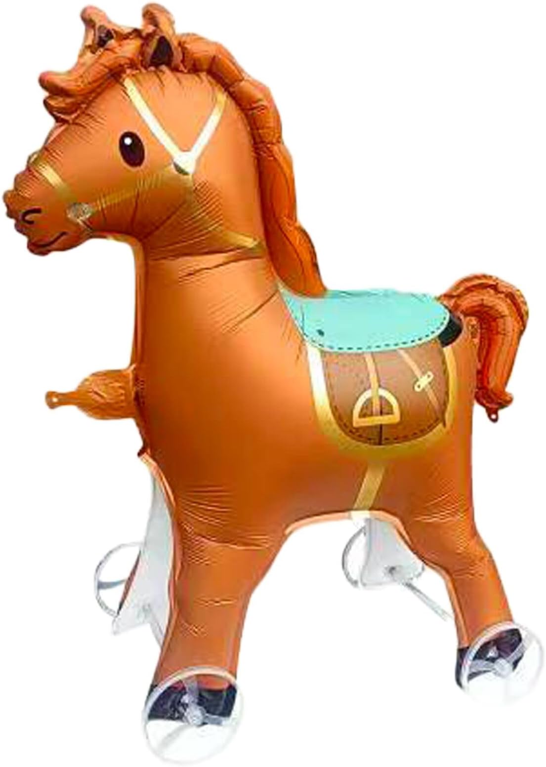 3D Self-Standing Walking Horse Foil Balloons Farm Animal Theme Foil Balloon for Birthday Baby Shower Party Decoration,Kids Toys Pony Birthday Party Supplies (Brown)