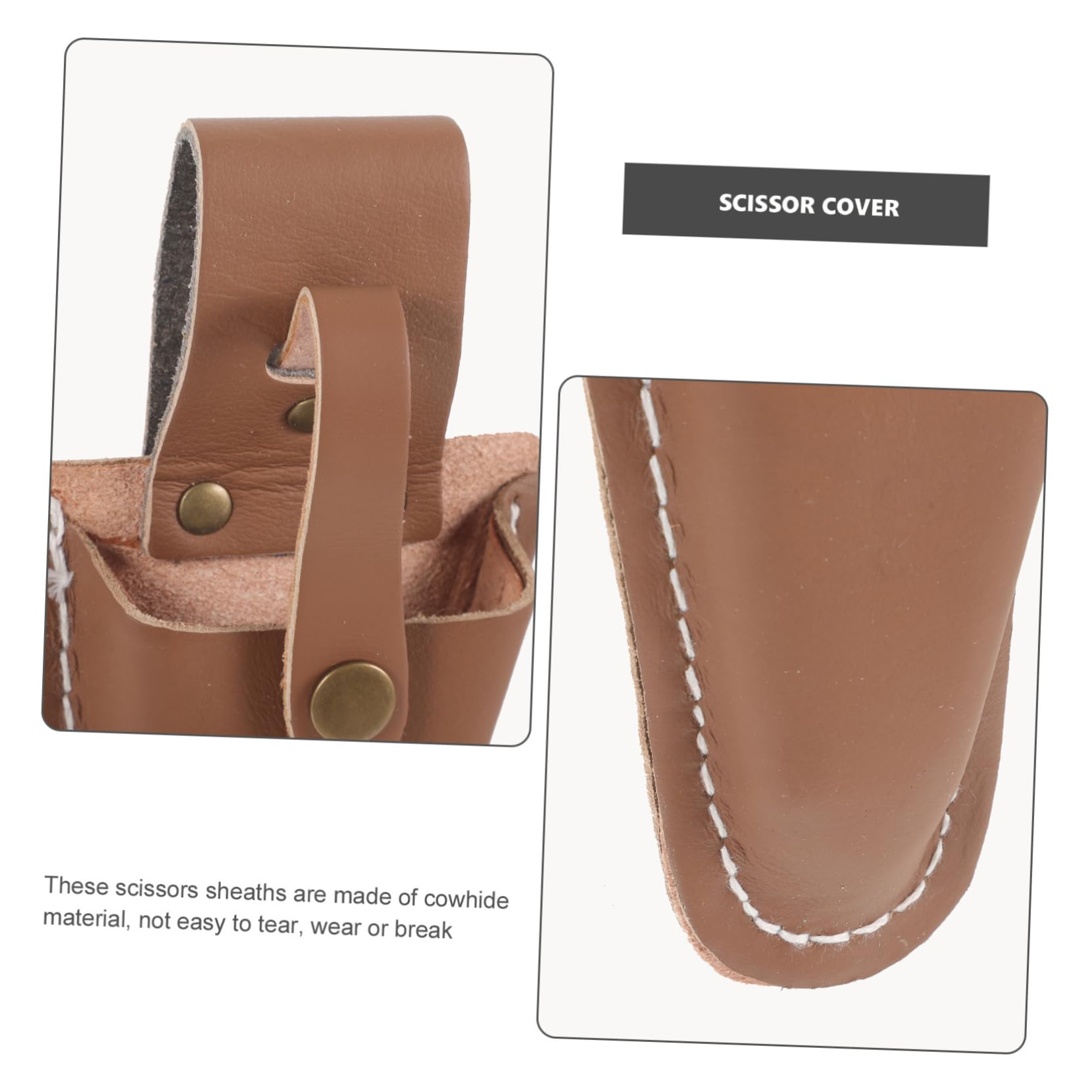 Juego De Tijeras De 8 Piezas Bolsa De Herramientas De Piel De Vaca Herramientas De Poda De Árboles Tijeras Podadoras Funda De Tijeras De Podar Protector De Punta De Tijera