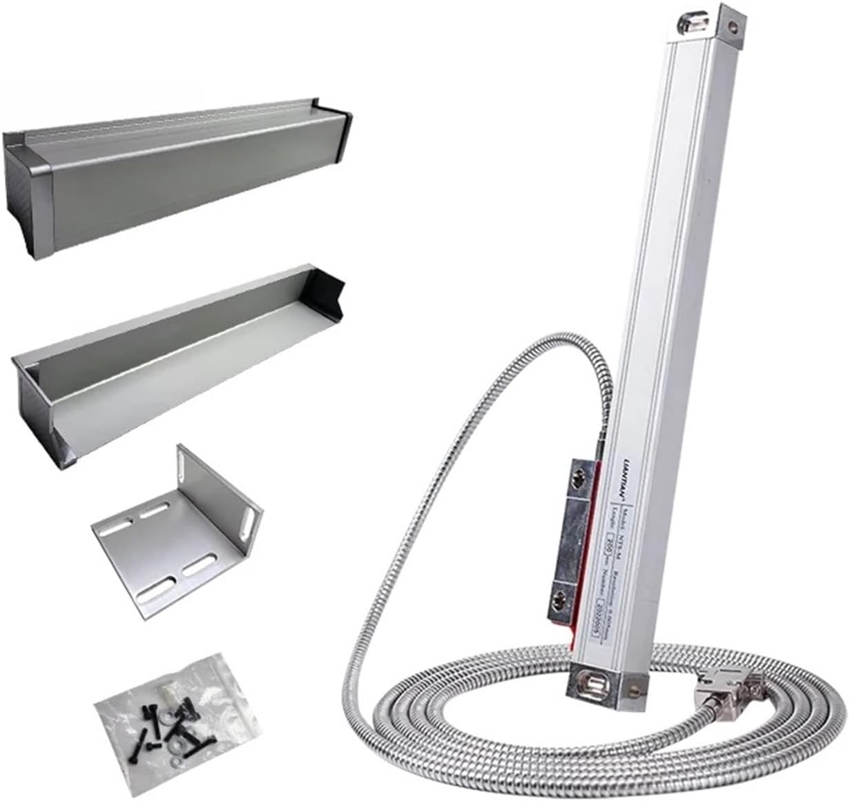 LIAMOS High Accuracy 0.005mm TTL DRO 500 600 700 750 800 900 1000mm Linear Scale 1micron Optical Encoder Optical Grating Ruler,Precise Measurement(550mm Travel)