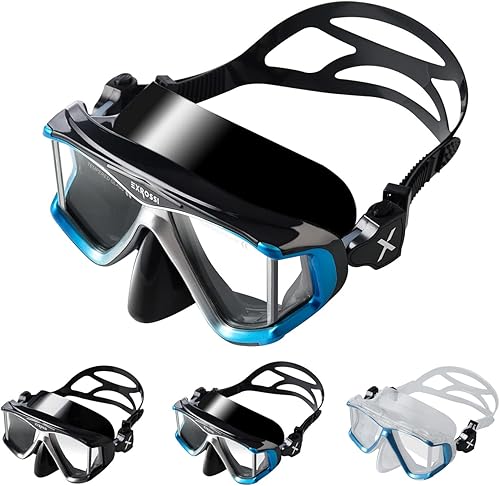 Miniatura 6 de Dry Top Snorkel Mask Set, Anti Fog Tempered Glasses Diving Mask Goggles with Snorkle, Professional Pano 4 Windows Adult Snorkeling Gear for Swimming