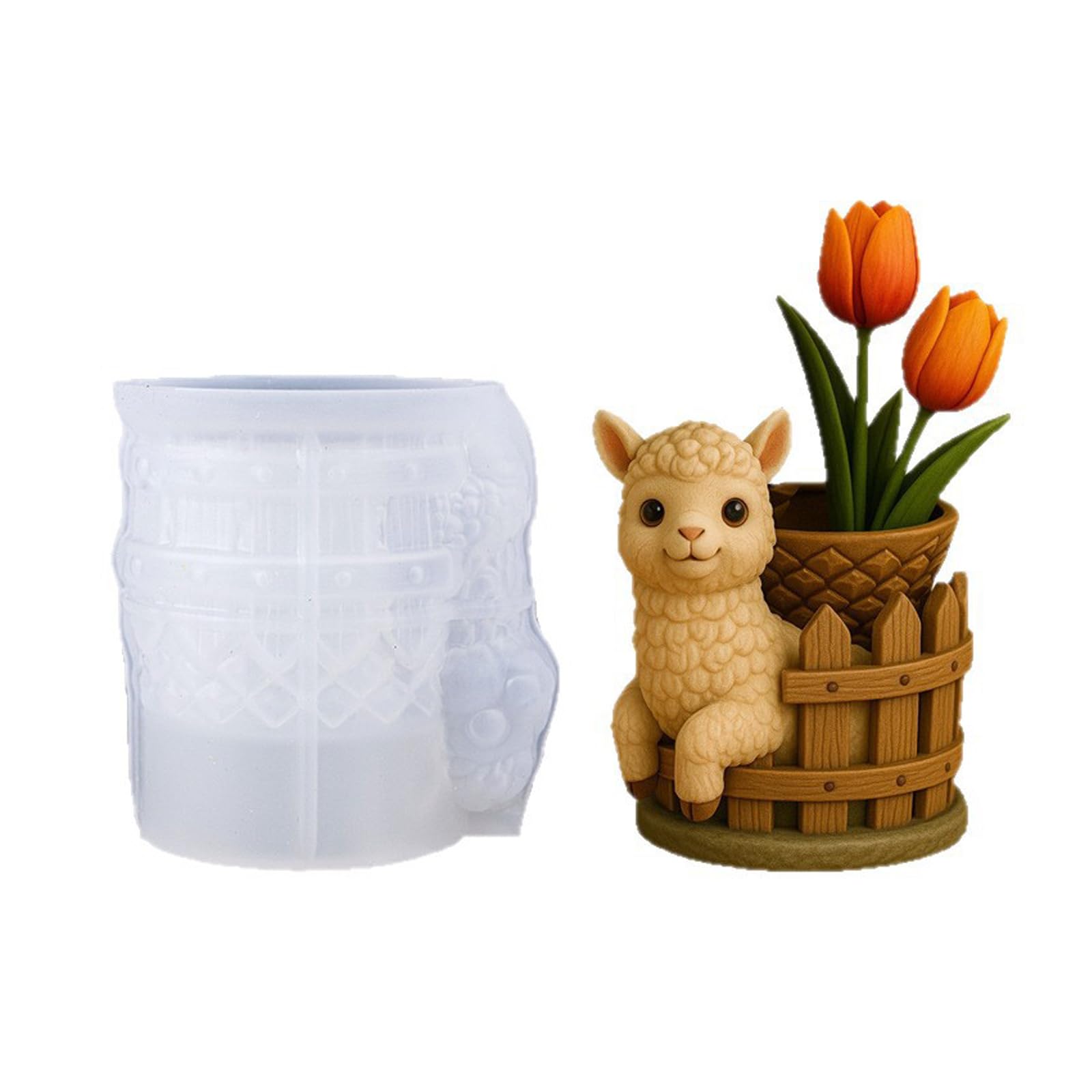 MIDOKSTUA Sturdy Silicone Cup Featuring Charm Llamas and Pinecone Detail Lovely Llamas Pinecone Silicone Mold