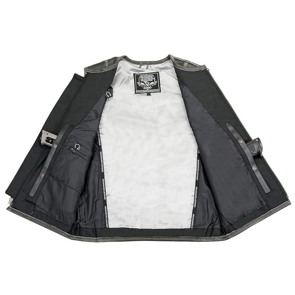 Amazon.com: Milwaukee Leather MLM3536 Men's Distressed Grey
