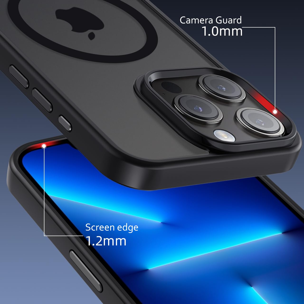 tigratigro Cover Magnetica per iPhone 13 Pro, Compatibile con MagSafe, Custodia Traslucida Opaca Posteriore Sottile Antiurto Protettiva Case, Protezione Antiurto di Grado Militare, Argento