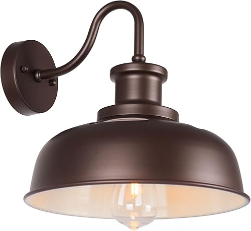 Miniatura 10 de RZSR007 - Lámpara solar de granero para exteriores, con cuello de cisne, funciona con energía solar, aplique de pared exterior de granja, accesorio