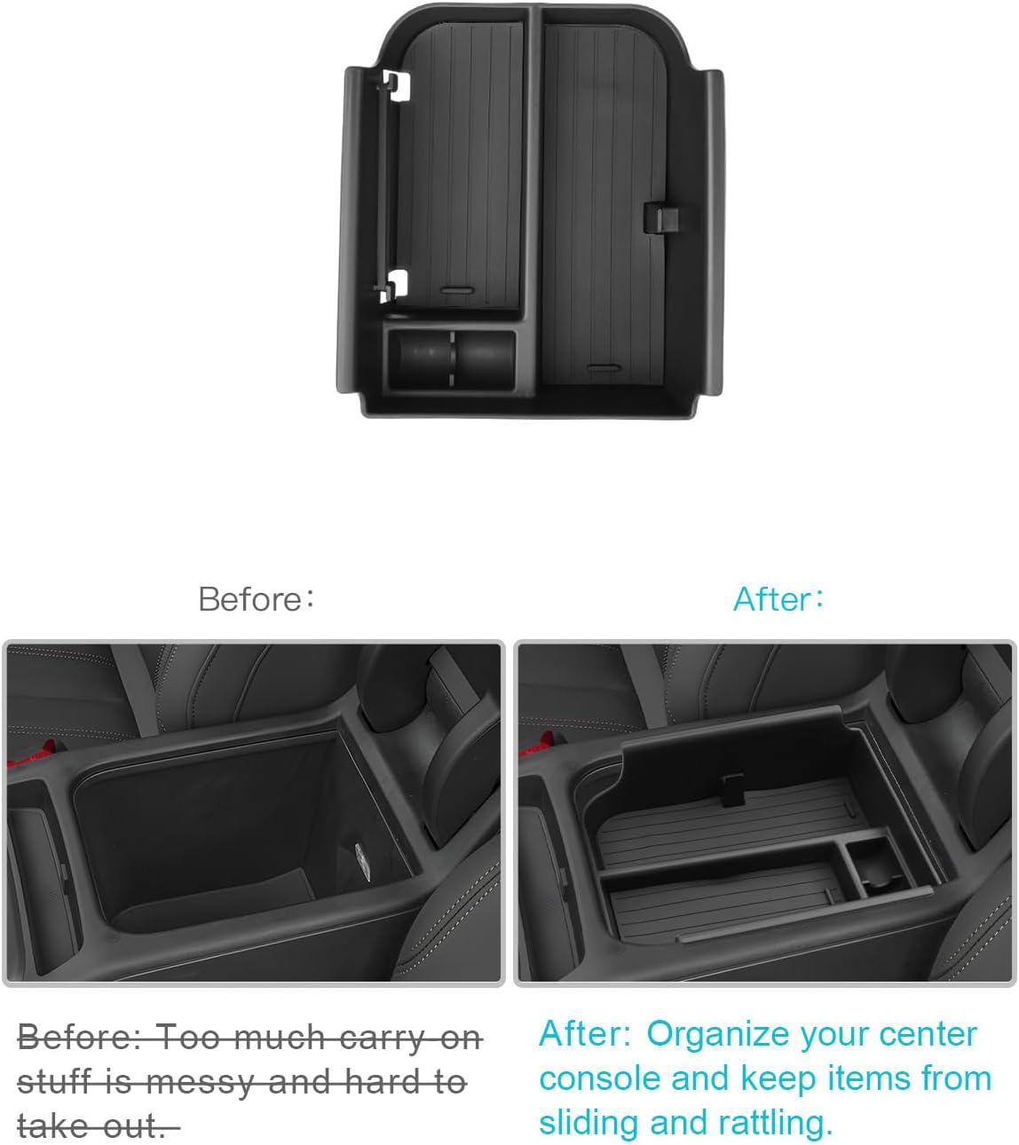 CDEFG for 2025 2026 2027 Audi Q5 Center Console Organizer Tray image 2