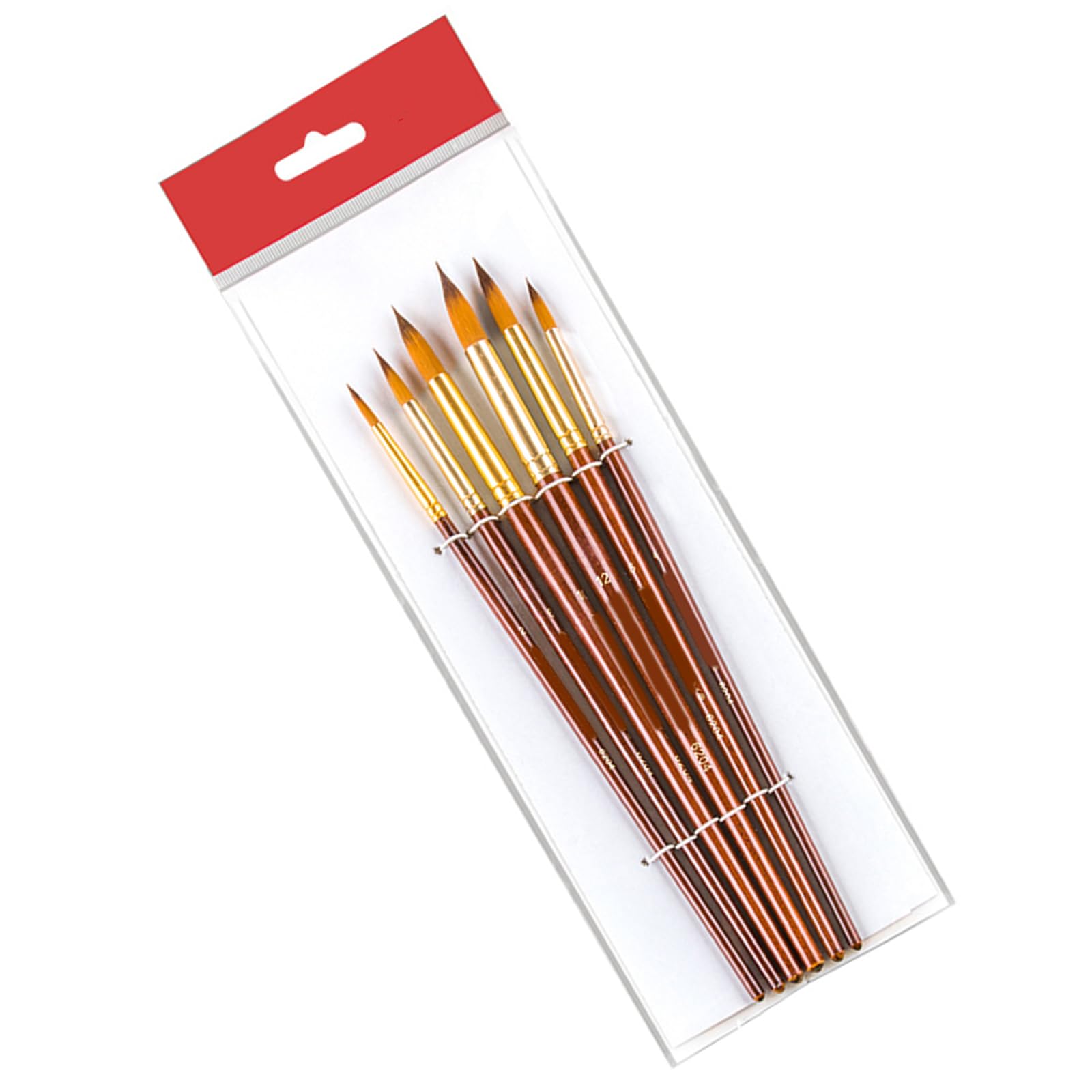 6Pieces Watercolor Paint Brush Set for Acrylics Oil Watercolor Gouache Painting Nylon Bristle Brush for Artist Beginner Round Tip Oil Painting Brushes