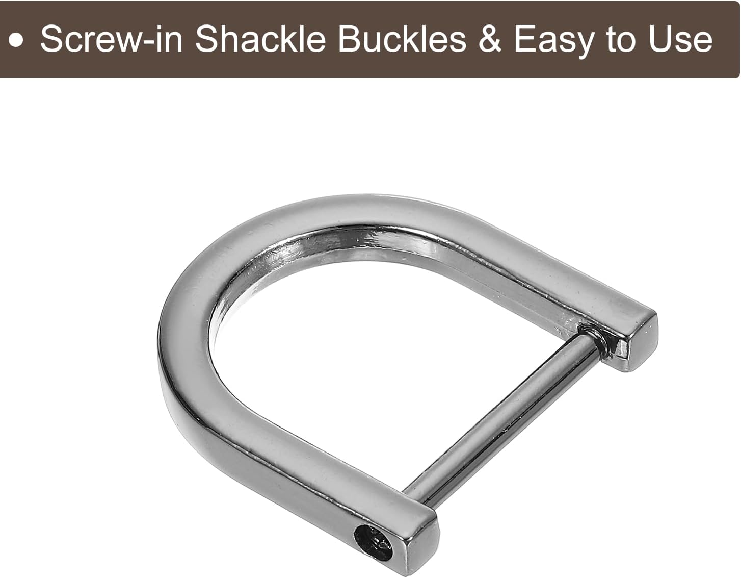 uxcell D-Rings Screw in Shackle, Zinc Alloy Horseshoe U Shape D Ring Buckle Purse DIY Leather Craft Keychain - Image 4
