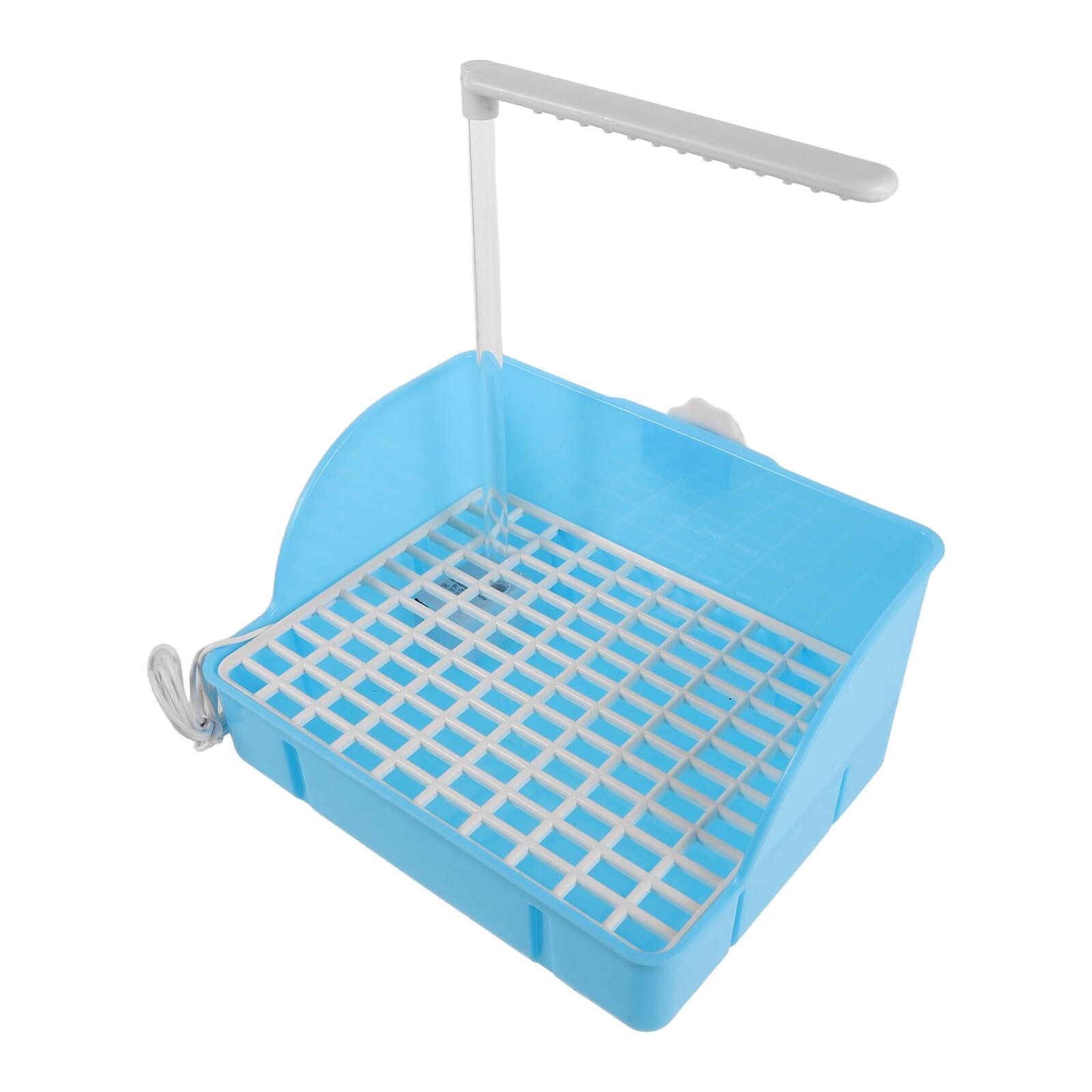 Veemoon Baño para Loros Sistema de Circulación Silencioso, Bañera Colgante de Plástico Azul para Periquitos y Cacatúas, Suministros para Aves, Cuenco Baño Portátil para Jaulas