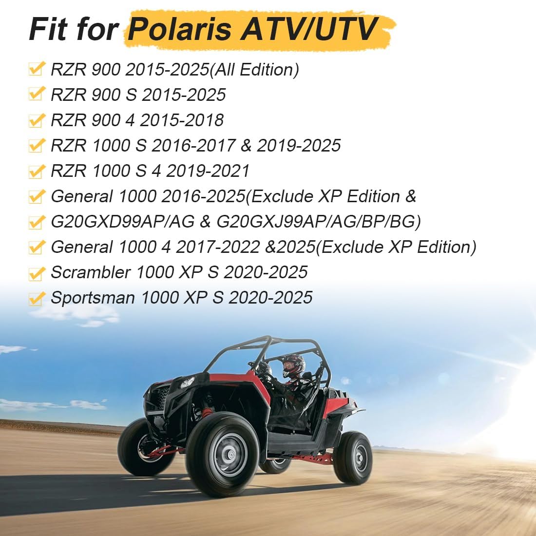 Cubo de Rueda Delantero/Trasero Compatible con Polaris RZR 900 1000 General 1000 Scrambler 1000 XP S 2015-2025 5141366-458 5142019-458 5139177-458