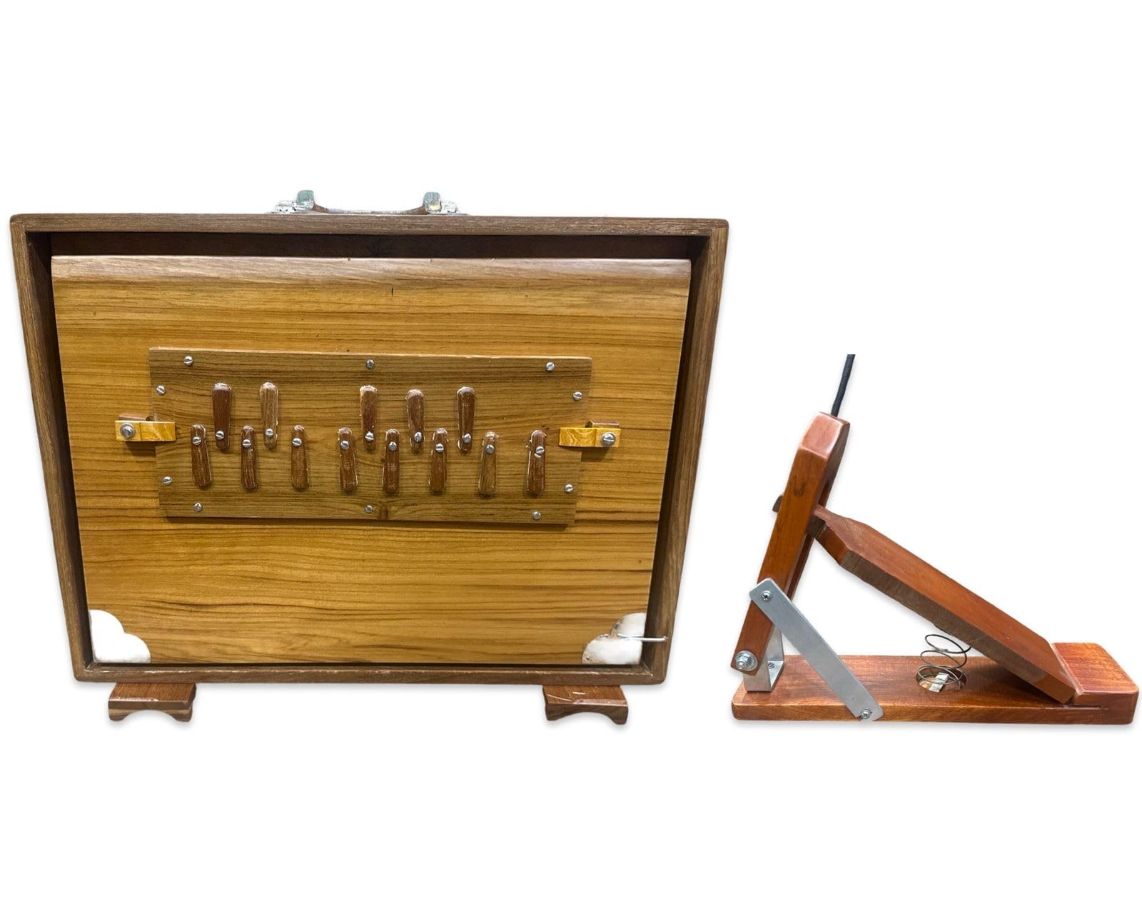 Shruti Box 38 x 25 x 8 cm Bois de teck et contreplaqué, 440 Hz et 432 Hz Sur Pete avec Padel