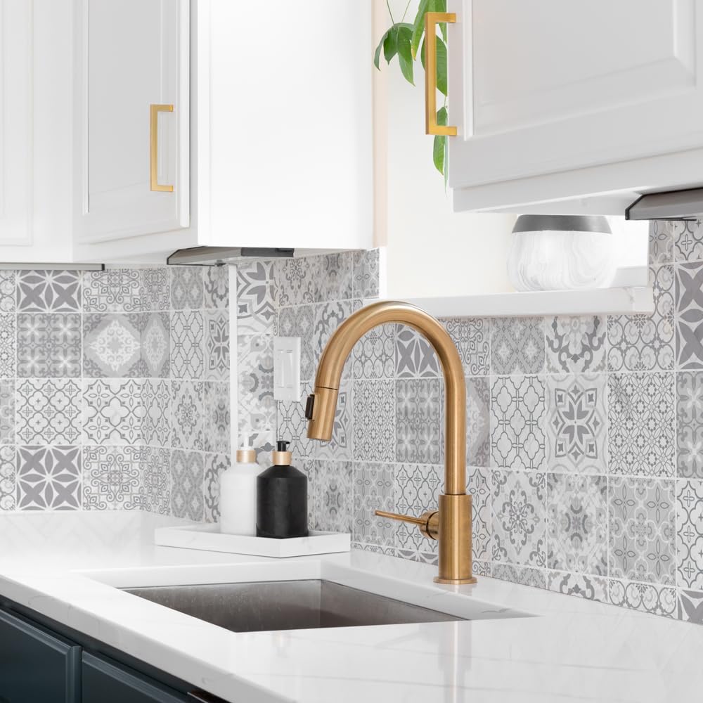 RE-COVERTILES - Adesivi per Piastrelle Bagno e Cucina 10 Pz 20x20 cm - PS00237 Decorazione murale in PVC Impermeabile mattonelle Mosaico Stile cementine Azulejos
