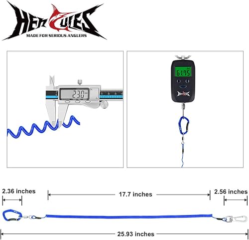 Miniatura 49 de HERCULES M4 Fishing Lanyard, Fishing Pole Tether, Kayak Paddle Leash, Heavy Duty Retractable Coiled Lanyard for Fishing, Rods, Pliers, Boating