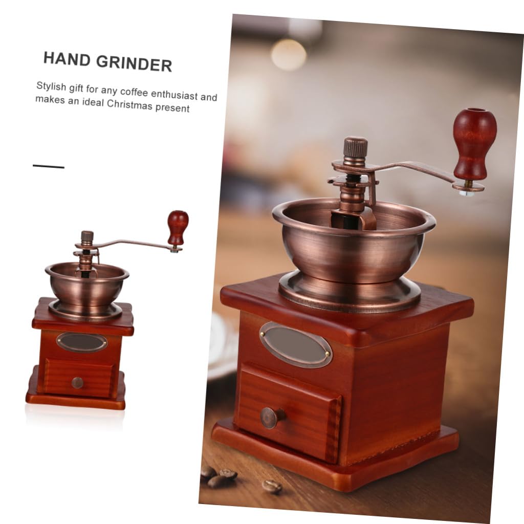 Molinillo de Café Cuerpo de Madera y Cerámica Manual Portátil Molienda Ajustable y Obsequio de Navidad Adecuado para Granos de Café