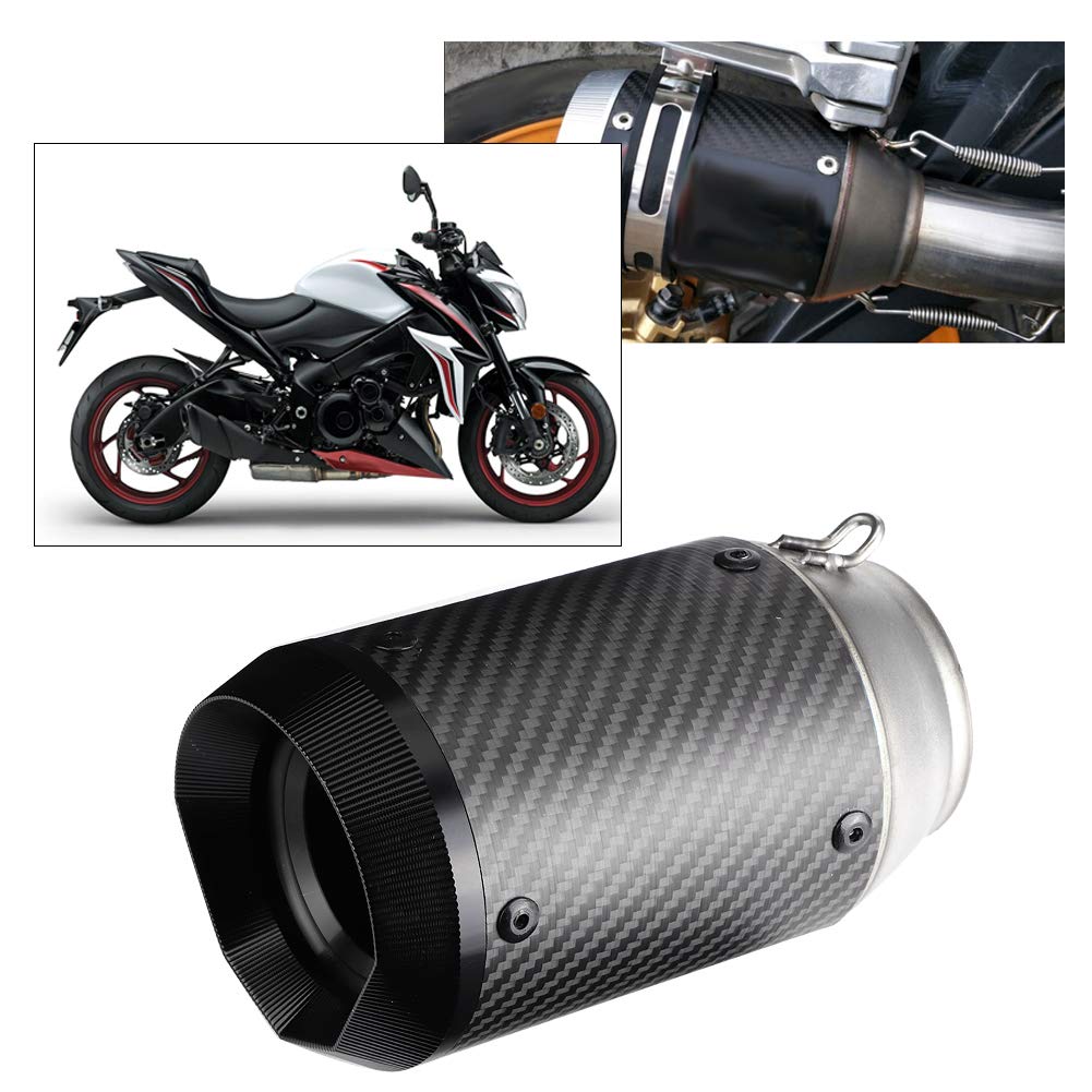 Tubo de Escape Universal para Motocicleta, Negra de Fibra de Carbono de Acero Inoxidable de 51 Mm, con Mejorado, para Z900 Z1000 400 R6