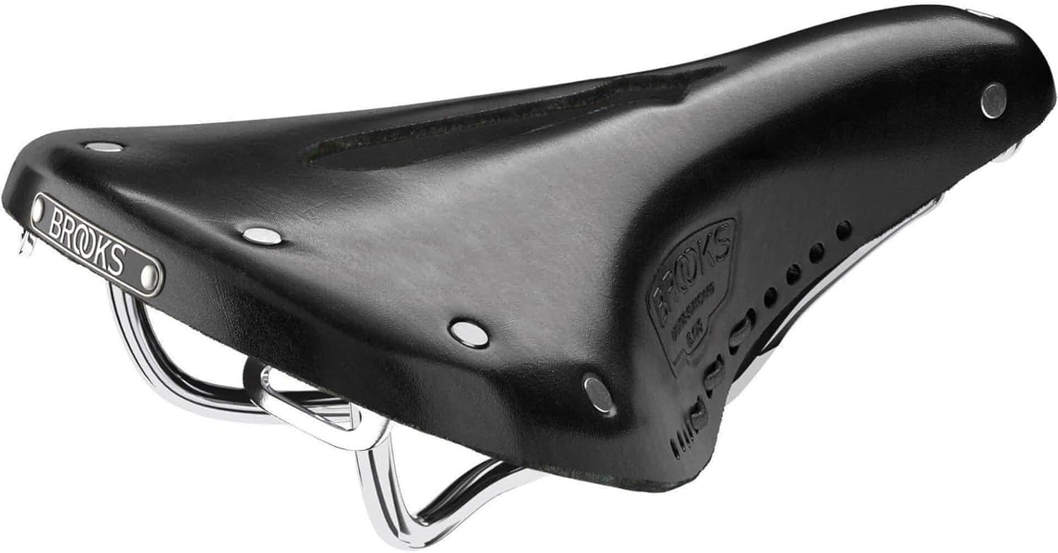Brooks England B17 Carved, Iconic Cut-Out Handmade Leather Bike Saddle, Black, Short