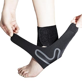 SUJAYU 2 Pack Ankle Brace & Elastic Supports for Men & Women, Ankle Support Ankle Compression Sleeve, Ankle Wrap Ankle Sleeve Ankle Brace for Sprained Ankle Black, Medium