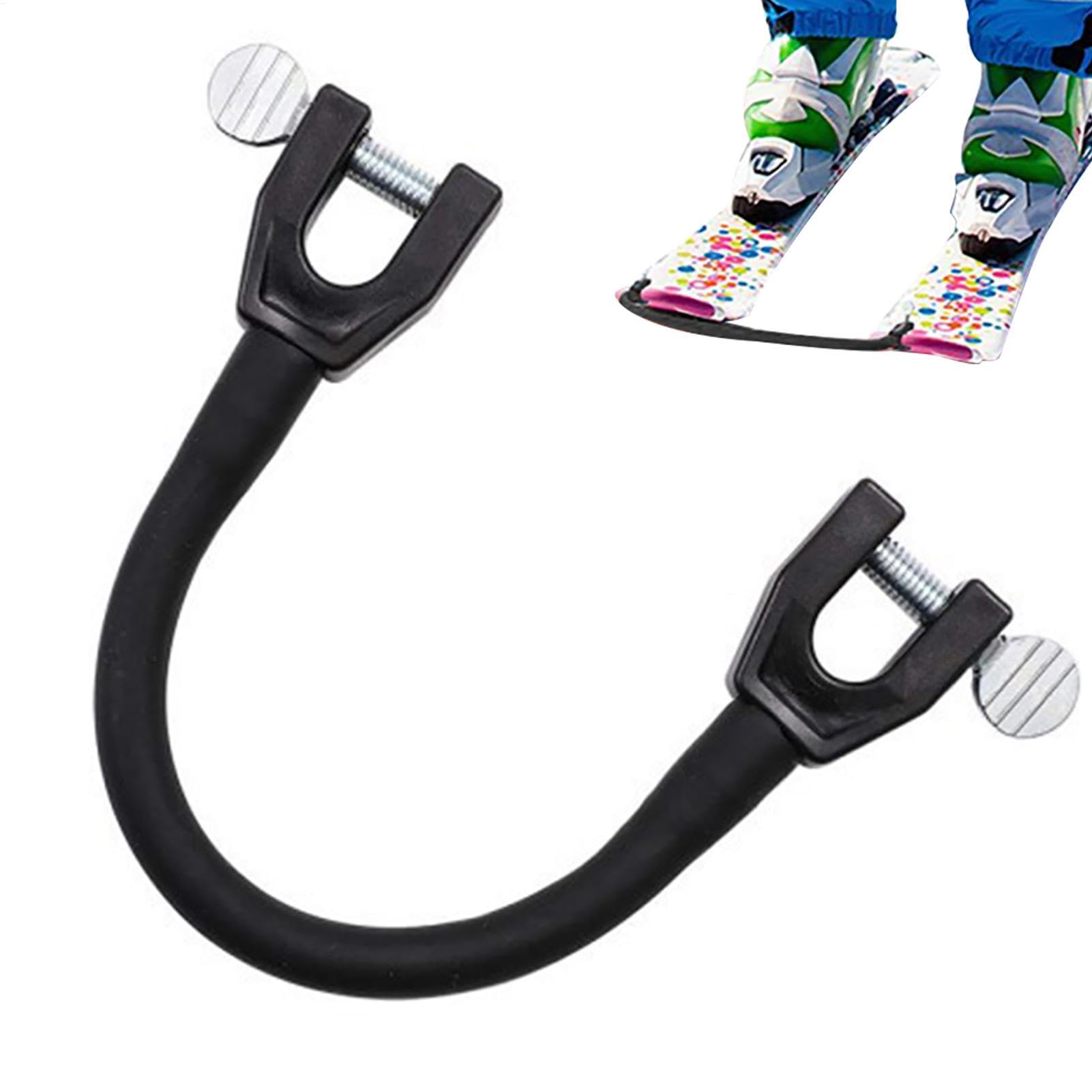 2 conectores de puntas de esquí para niños, ayuda a esquiar, conector de puntas de esquí, conector portátil para entrenamiento de esquí, accesorios de snowboard para niños principiantes (negro, verde)