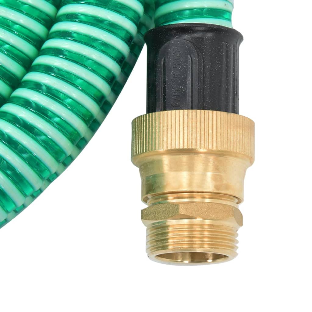 Manguera de aspiración con conectores de latón verde, 1,1 pulgadas, 4 m, PVC, manguera de jardín, flexible, sin pliegues, para riego, limpieza y lavado de coches en exteriores, terraza, balcón