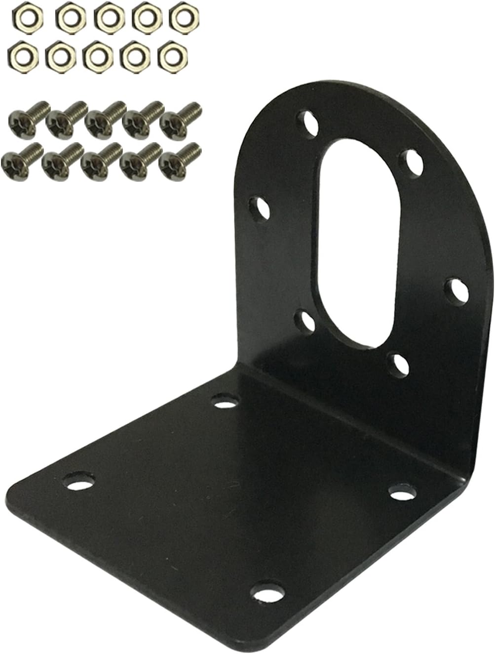 Black 37mm DC Gear Motors Mounting Bracket, Iron Anti-Rust Gearbox L-Shape Fixed Seat, Gear Reduction Motor Holder