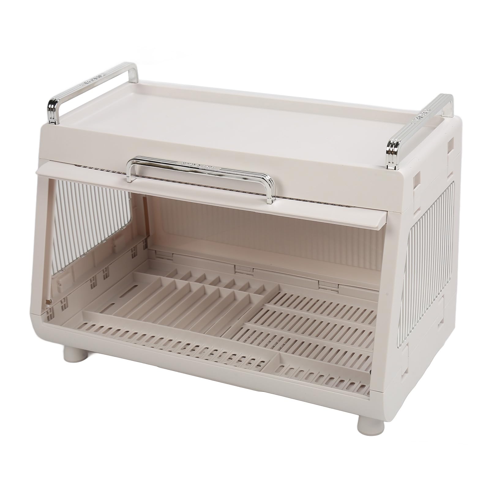 Aramox Escurridor de Platos con Tapa PP Pet ABS, Contenedor para Vajilla,