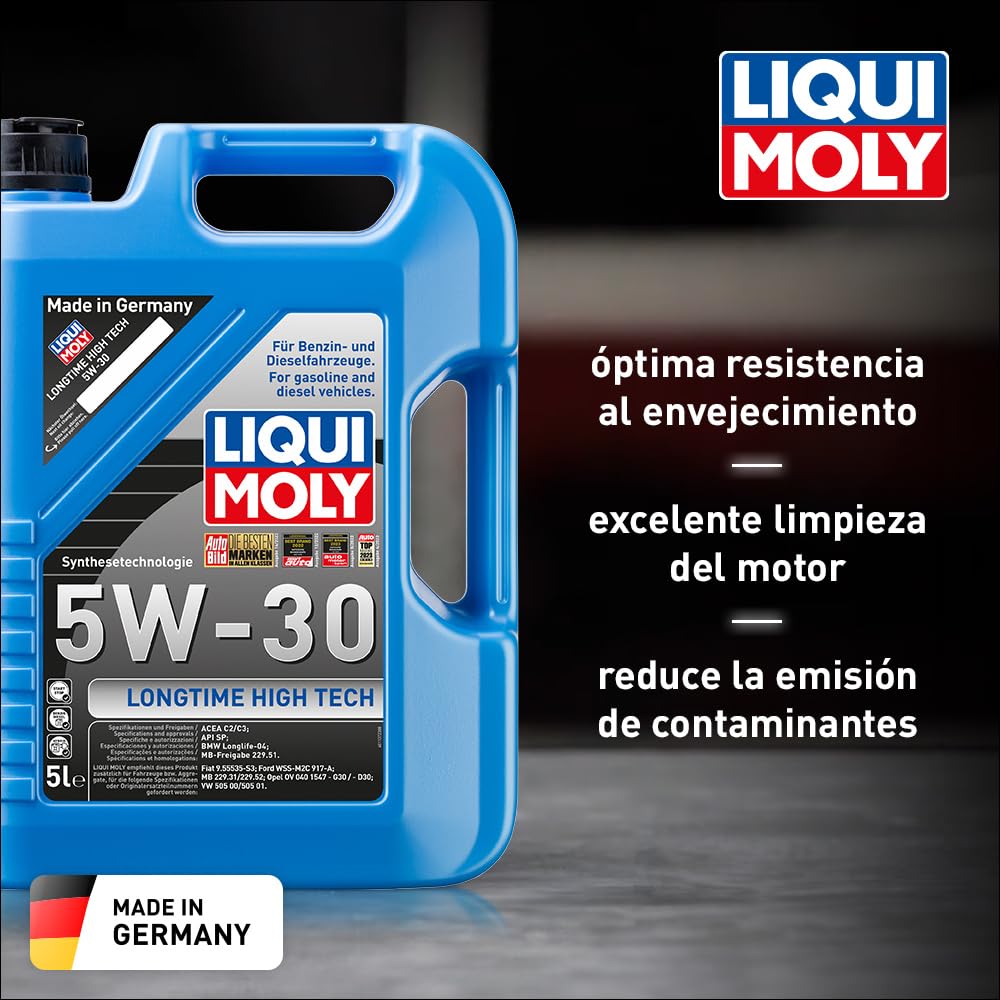 LIQUI MOLY Longtime High Tech 5W-30 | 5 L | Tecnología de síntesis Aceite de motor | 9507