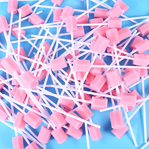 ULTNICE 100pcs Disposable Oral Care Swabs Tooth Cleaning Mouth Swabs Oral Swabs Pink PJ Global