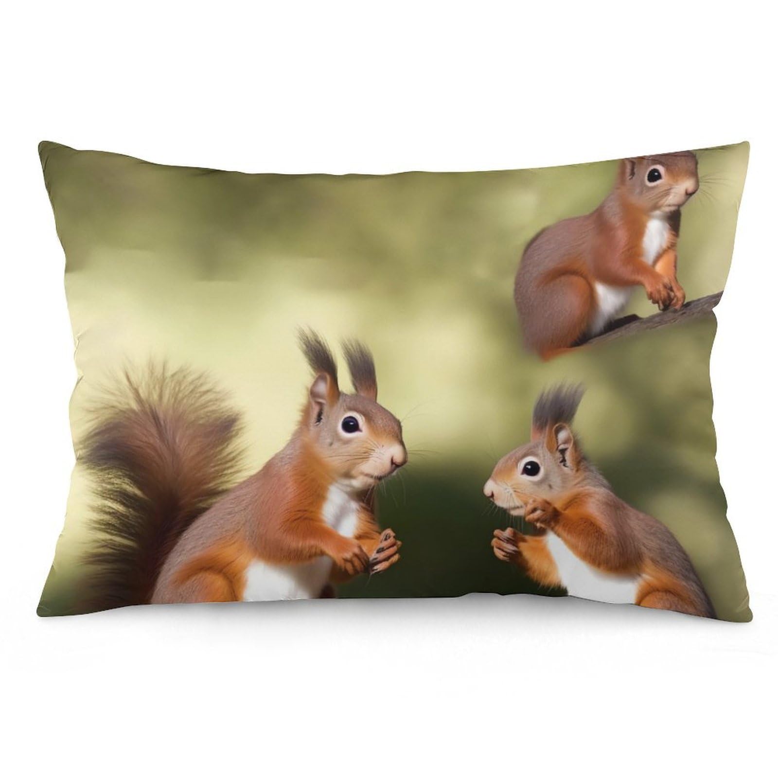 NTVOWPZO 2 Pack Decoration Throw Pillow Covers 20"x30" Pillowcases Covers Cute Squirrels Pillowcases Modern Farmhouse Home Decor Sofa Cushions Covers for Couch Bed Living Room