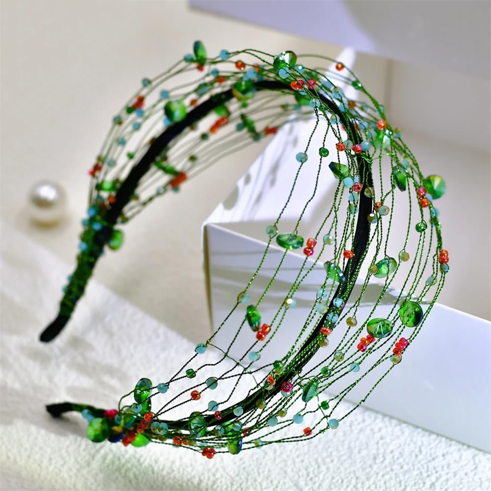 Wysokiej jakości ozdobna opaska do włosów dla kobi GN Crystal Wide Headband Damska obręcz do włosów z kryształkami Ślubna na imprezę opaska do włosów GL22