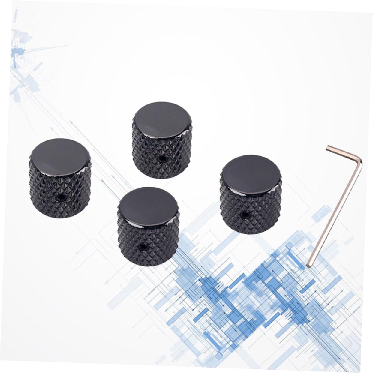 GLSTOY Replace Old Guitar Knobs 4-Piece Flat Guitar Knobs Volume Tone Control Aluminum Alloy Gd139c