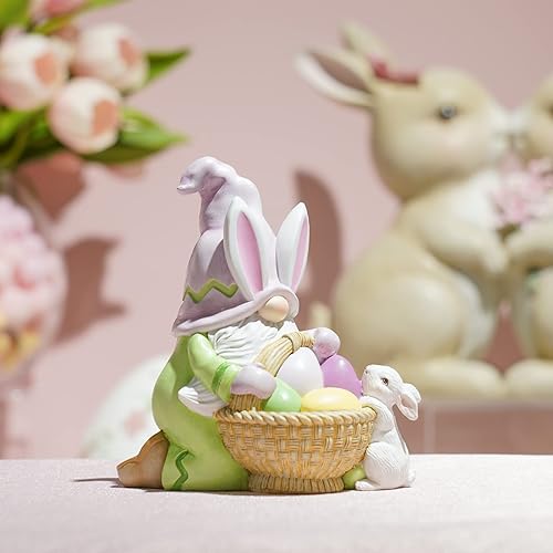 Miniatura 7 de Decoraciones de Pascua, gnomos, adornos de mesa de primavera, decoración de primavera, resina, sin rostro, gnomos de Pascua, regalos para fiestas