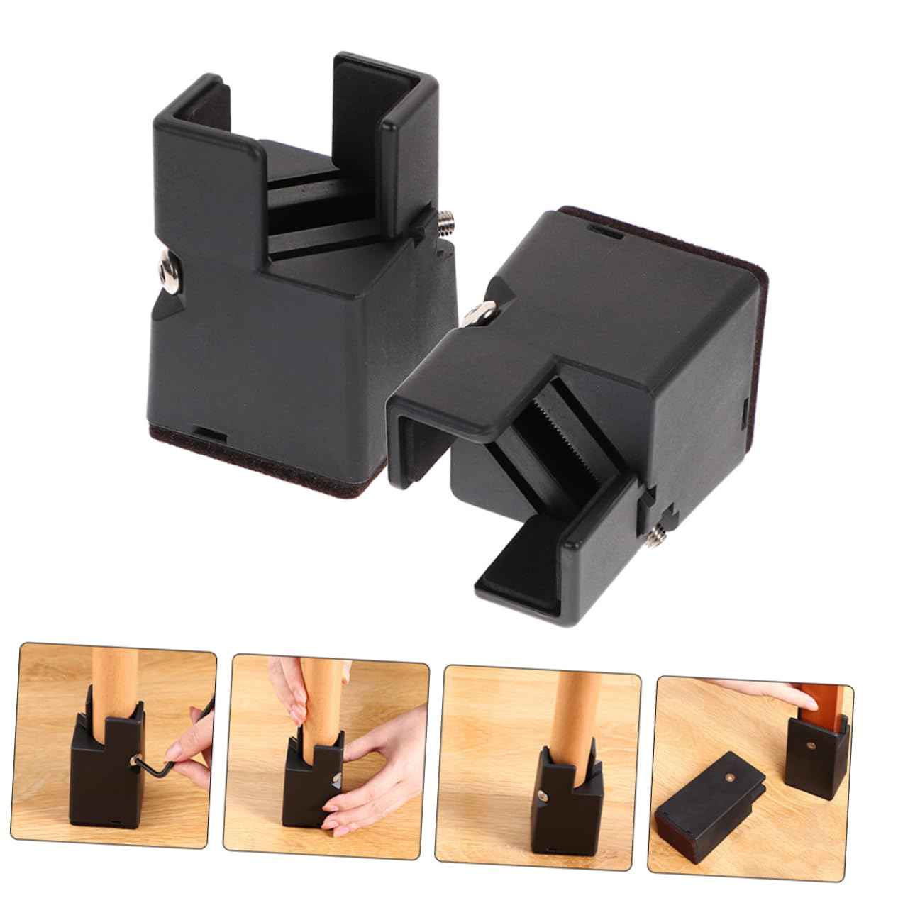 Mikinona Elevadores Ajustables con de 2 Pulgadas Patas de Muebles para Soporte Estable Instalación Fácil, Juego de 4 Piezas y para Camas, Escritorios Sillas