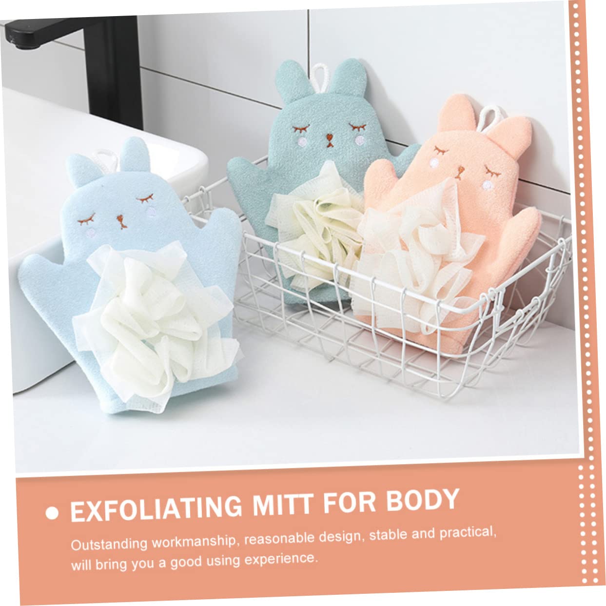 3 Piezas Guante De Baño Exfoliante De Doble Cara Para Spa Guante Corporal De Limpieza Profunda Para Baño y Cuidado Piel