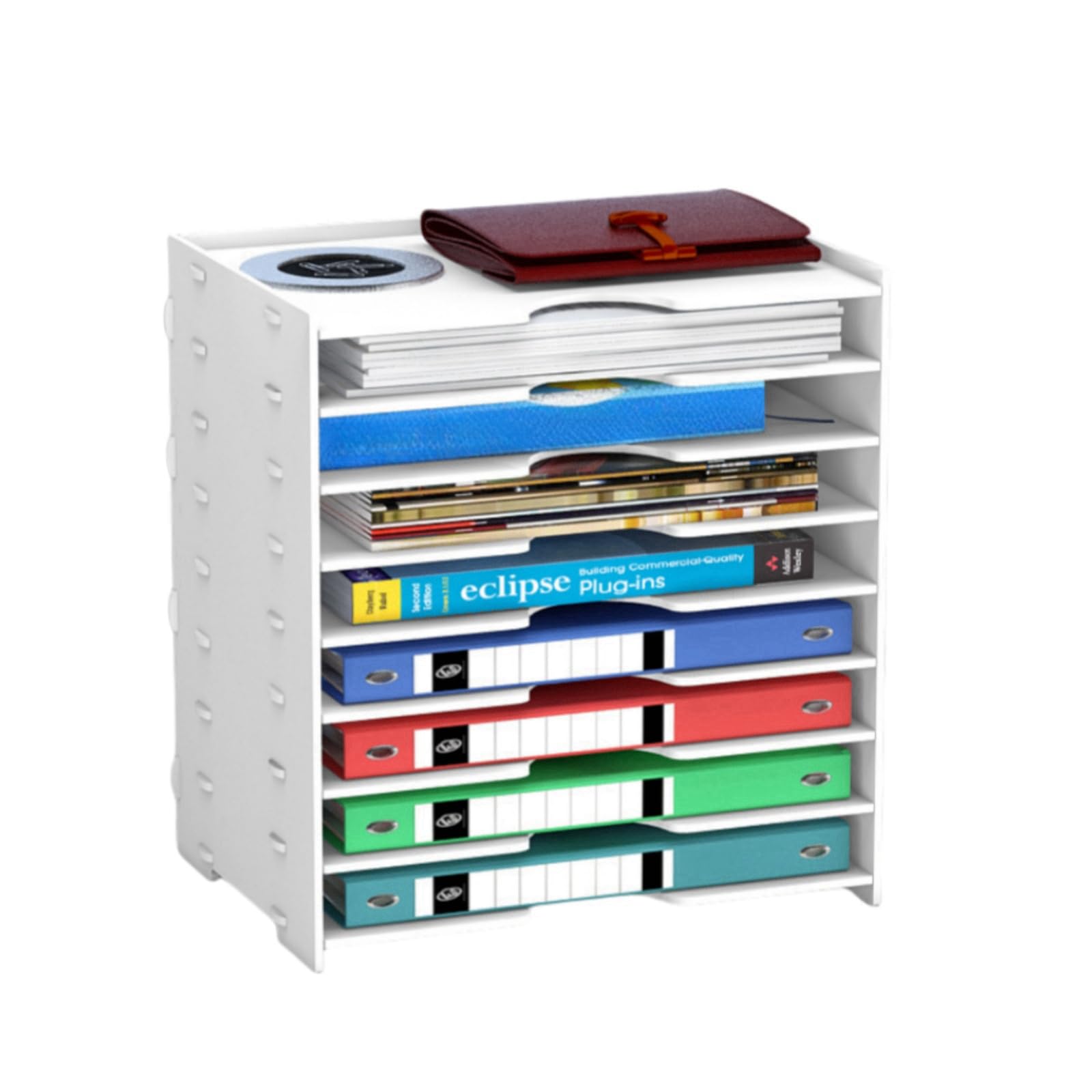 Organisateur de bureau avec 8 compartiments et boîte de rangement multifonction grand format