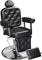 Cadeira de Barbeiro Dubai Premium Marri, Cadeira Giratória e Reclinável para Barbearia e Salão de Beleza, Design Ergonômico, Estrutura em Aço Reforçado, Estofado, Base em Metal - Preto (Marrom Café)