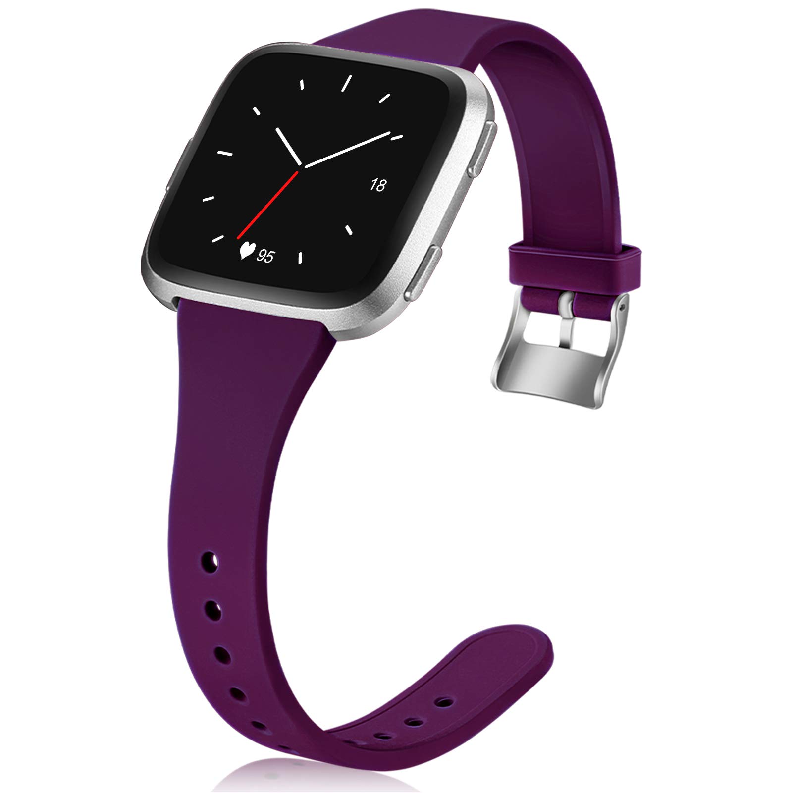 Hamile Bands Compatible for Fitbit Versa 2/Versa/Lite/Special Edition(SE), Slim Narrow Soft Silicone Band Accessories Replacement Wrist Strap Wristbands for Versa Smart Watch, Women Men Girls