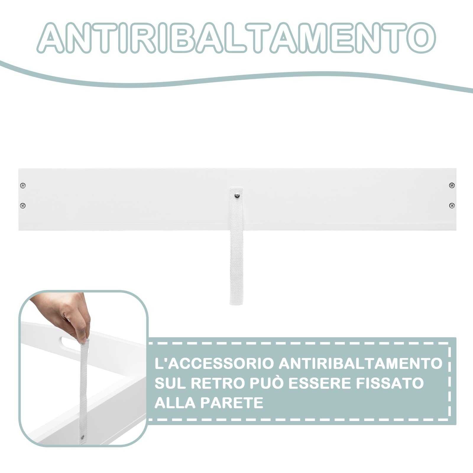 WOLTU Fasciatoio per Cassettiera in MDF 70x75x10 cm Bianco