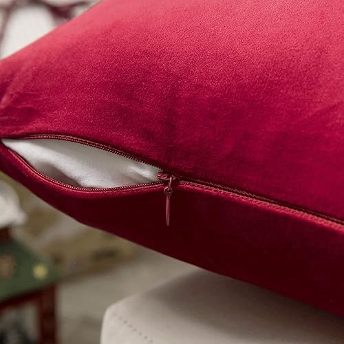 Miniatura 4 de MIULEE - Paquete de 2 fundas de almohada, de terciopelo, funda de almohada decorativa cuadrada, funda de almohada suave y de color liso para sofá o