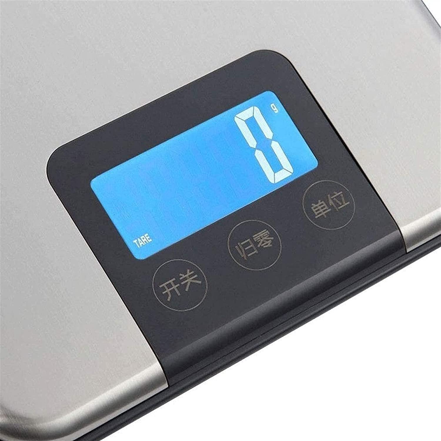 Lebensmittelwaage, 10 kg, digitale Küchenwaage, Gewicht Gramm und oz zum Kochen, Backen, 1 g präzise Skalierung, Edelstahl