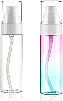 Vista 1 de Botella de spray de niebla fina, botellas de plástico de 3.4 onzas, paquete de 2 botellas de spray de ajuste de maquillaje, aprobadas por la TSA