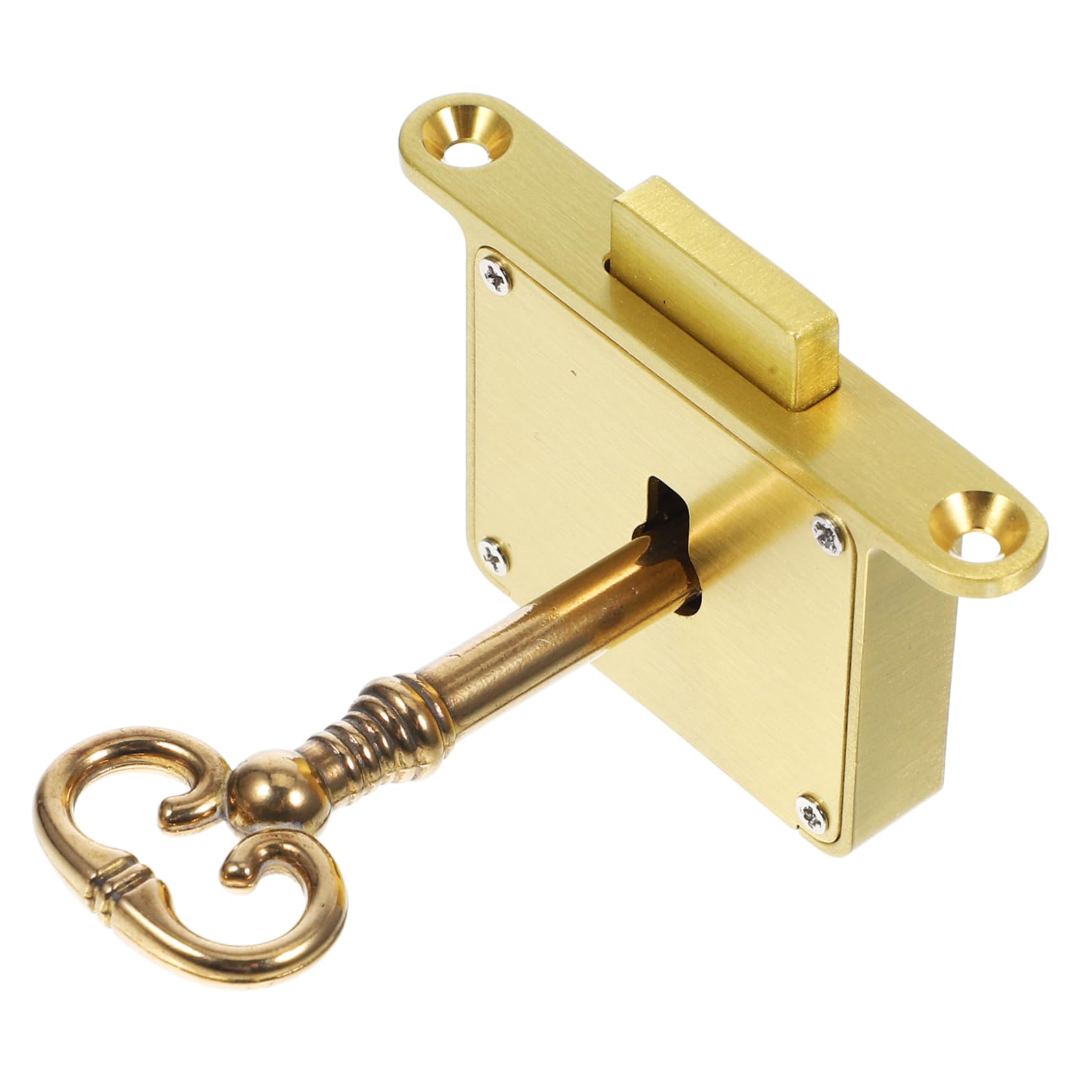 1set Vintage Brass Drawer Lock Key Secure Cabinet and Furniture