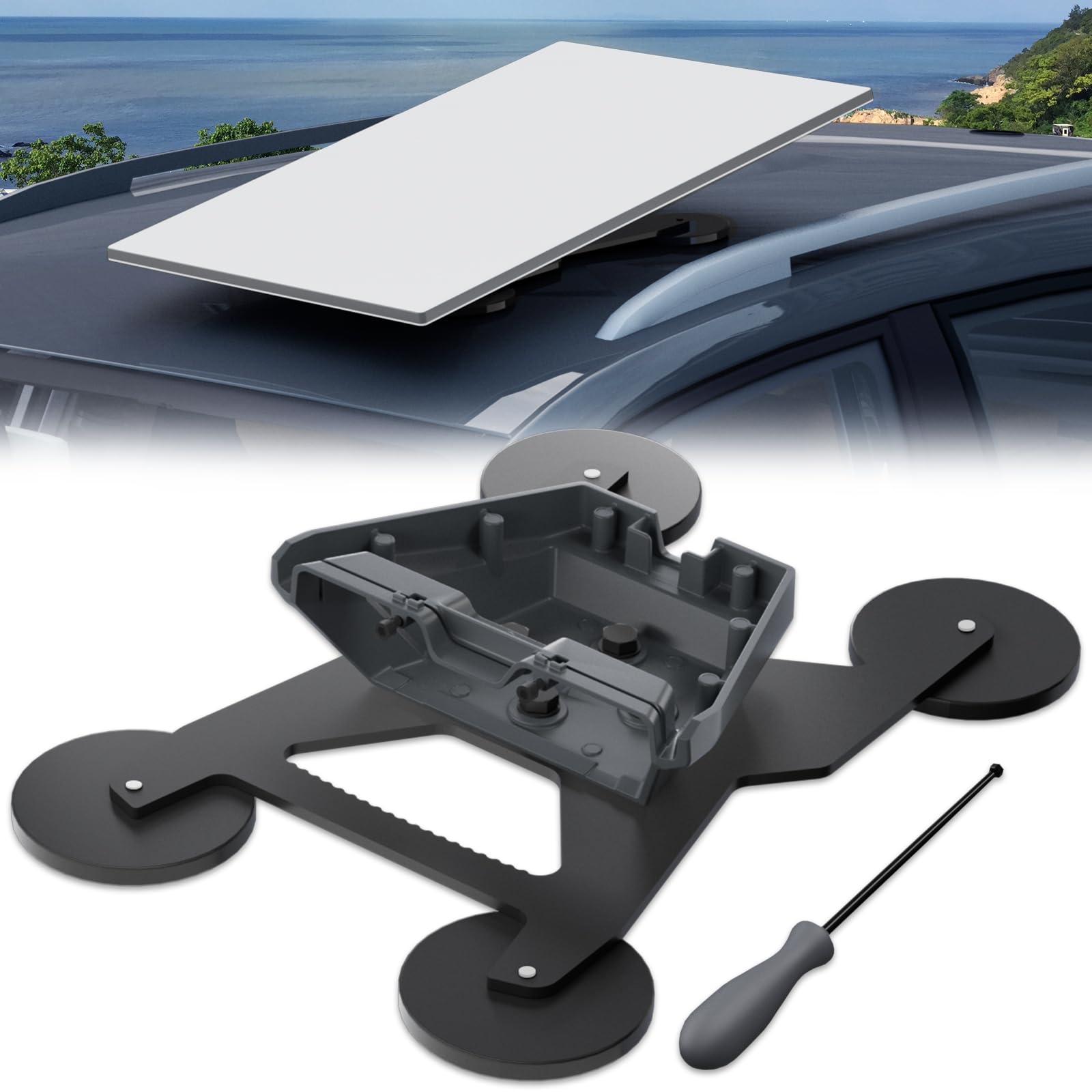 Starlink Gen 3 Mount Mobility, Magnetic with 440lbs Heavy Duty Magnet Suction Bases, Lockable Standard Magnetic Mount Kits, Starlink Bracket mounts for Car, Roof, RV, Truck, Aluminum Alloy