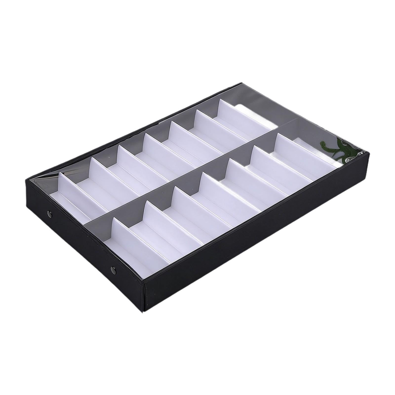 Bandeja para Gafas Caja para Gafas Organizador de Accesorios Bandeja de Joyería Soporte para Gafas con Tejido Suave Adecuada para Almacenamiento de Ga, Tapa Clara, universal