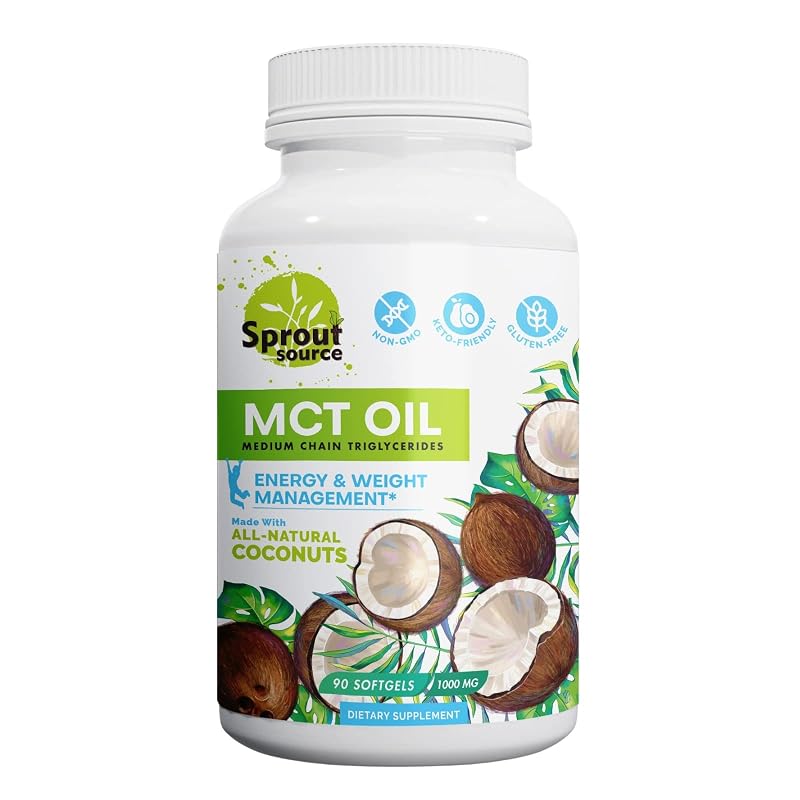 Sprout Source Óleo MCT em cápsulas C8 e C10 1000 mg, 90 cápsulas