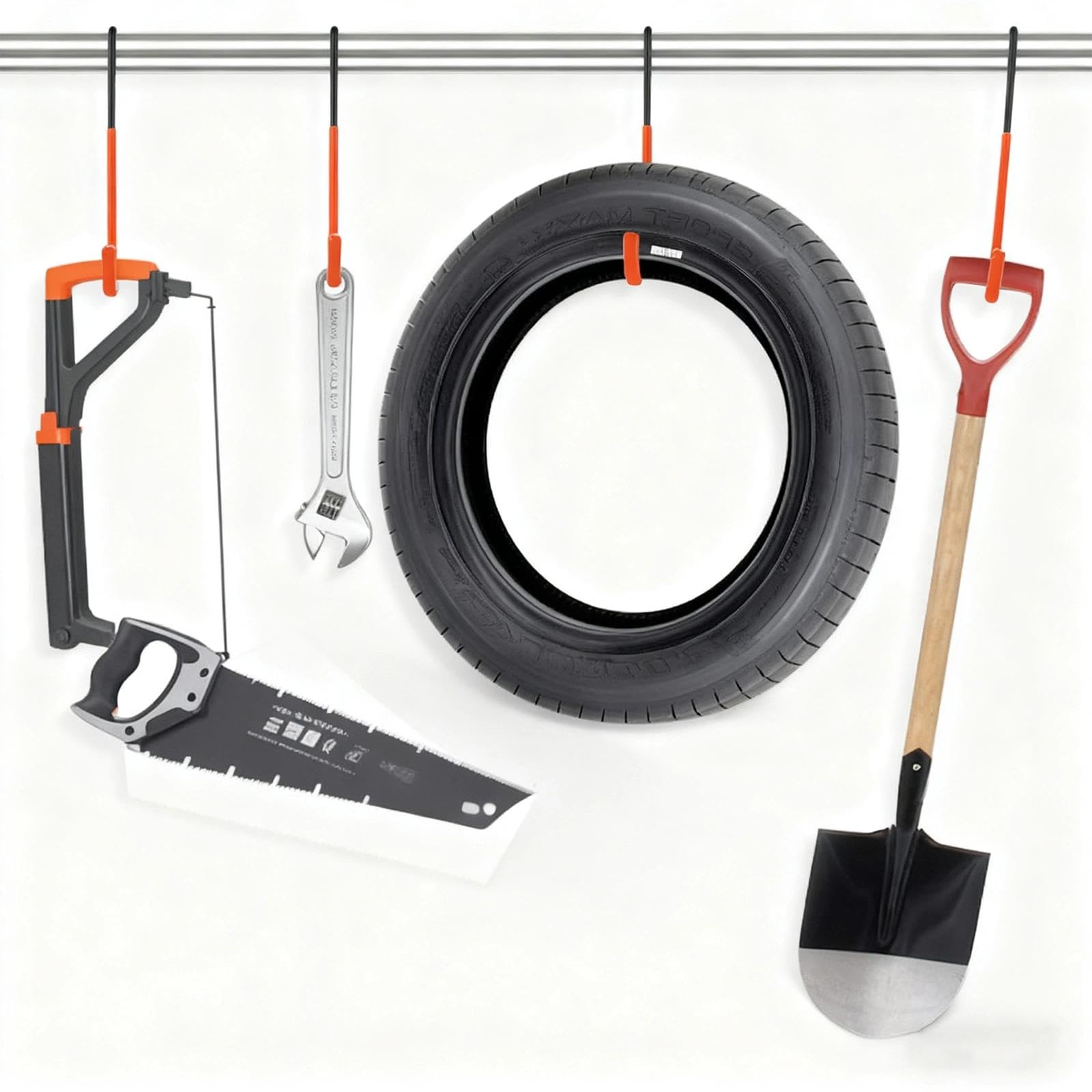 DEANKEJI 4 Piezas de Ganchos en S Ganchos, Adecuados para Cuelga Bicis Pared de Hasta 5 CM de Grosor, Robustos Colgar Bicicletas Pared para Colgar Bicicletas, Macetas y Herramientas de Jardinería
