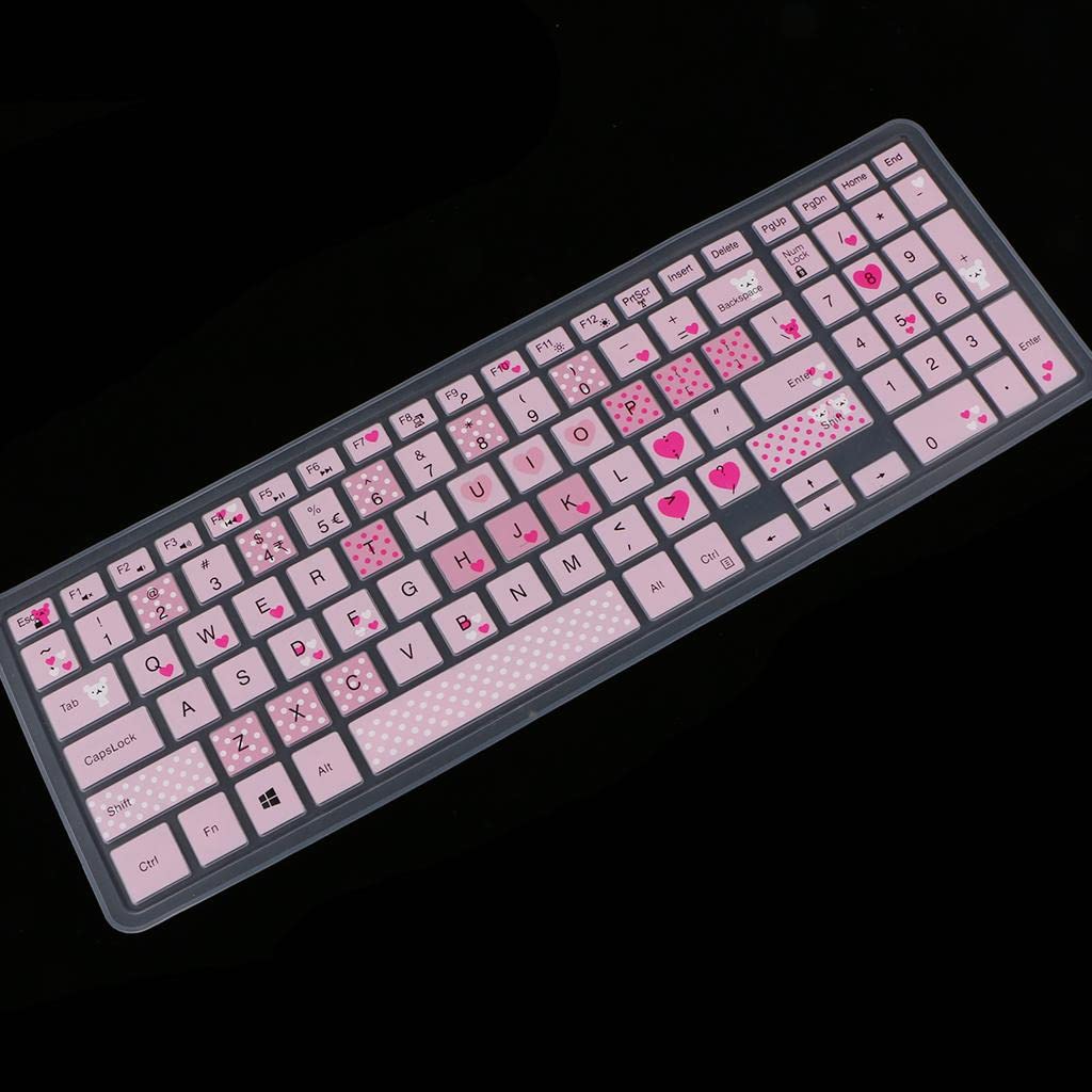 Dustproof Gel Keyboard Skin Cover Guard Protective for Dell 14CR 14'' PC Computer Laptop Rose Pink-image-11