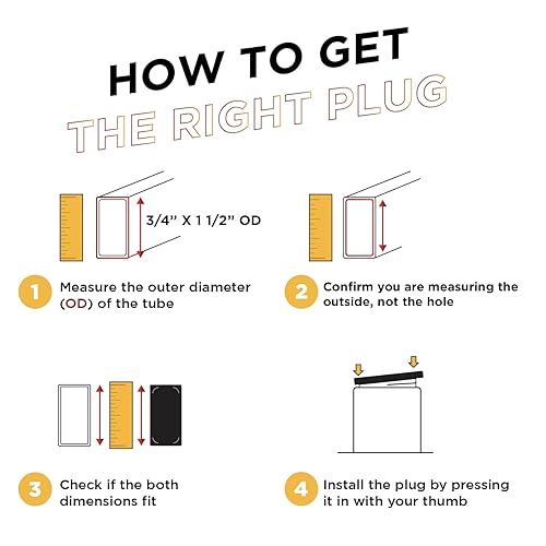Miniatura 15 de Prescott Plastics Inserto rectangular de plástico de 2 x 3 pulgadas (paquete de 4), tapa de extremo negro para tubos de metal, valla, inserto
