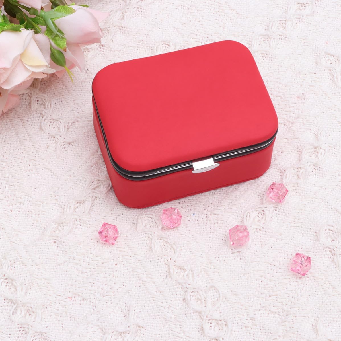 Mini Jewelry Box for Earrings Portable Storage Case Necklace Rings image 3