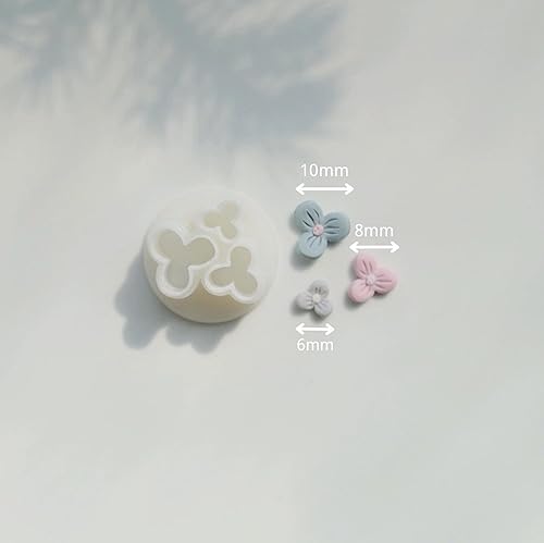Miniatura 5 de Cortadores de arcilla polimérica  Mini cortadores de arcilla para la fabricación de aretes de arcilla polimérica, 5 formas de micro flores y hojas