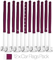 Vista 221 de Bandera de Estados Unidos con poste para coche, bandera para carros, 2 unidades, bandera de América, capó para auto, 4 de julio, decoración